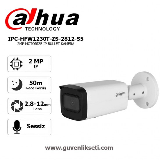 Dahua IPC-HFW1230T-ZS-2812-S5 2mp ip Bullet Motorize Kamera Dahua IPC-HFW1230T-ZS-2812-S5 2MP motorize lens IP bullet kamera